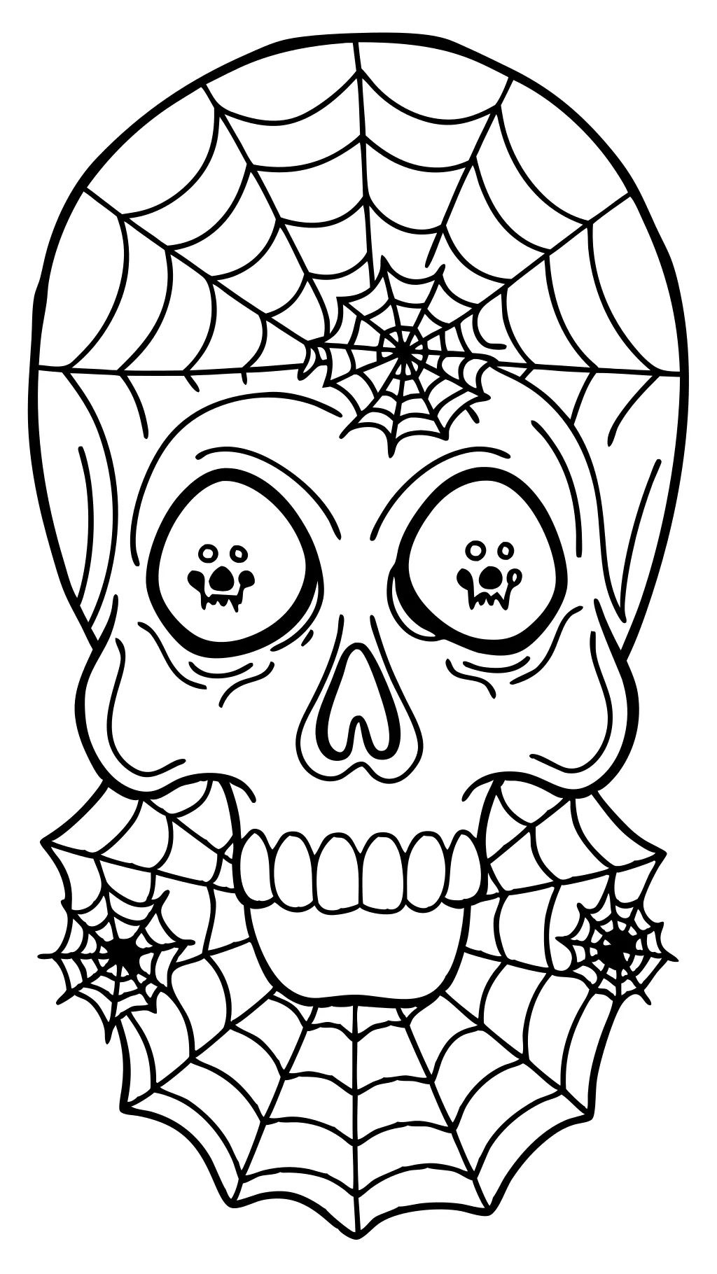 páginas para colorear de calavera de Halloween